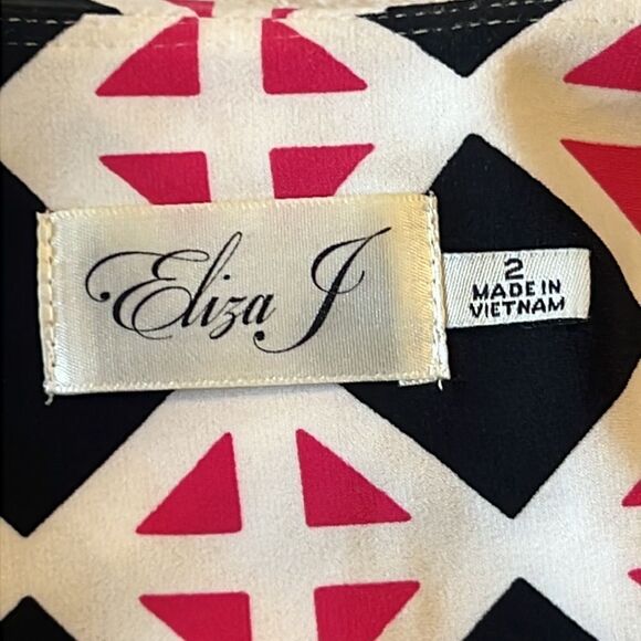 Eliza J. Black & Pink Sheath Dress - Size 2 - Picture 9 of 11